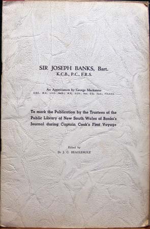 Sir Joesph Banks - An Appreciation by George Mackaness