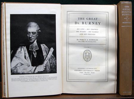 Great Dr. Burney - Percy Scholes - Set - Title Page & Soine