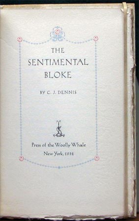 Sentimental Bloke - C. J. Dennis - Title Page