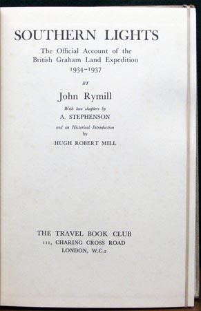 Southern Lights - John Rymill - Title Page
