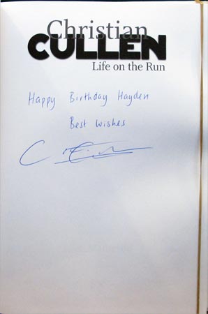 Christian Cullen - Life on the Run - Signature