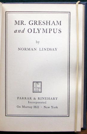 Mr. Gresham and Olympus - Norman Lindsay - Title Page