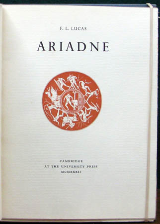 Ariadne - F. L. Lucas - Title Page