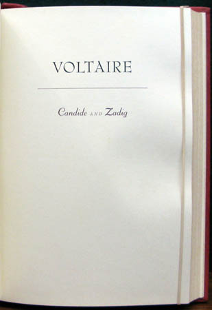 Voltaire - Candide and Zadig - Title Page