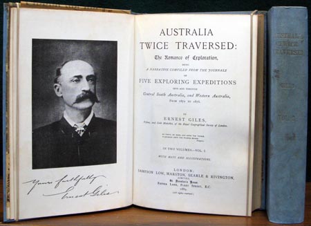 Australia Twice Traversed - Ernest Giles - Title Page & Spine