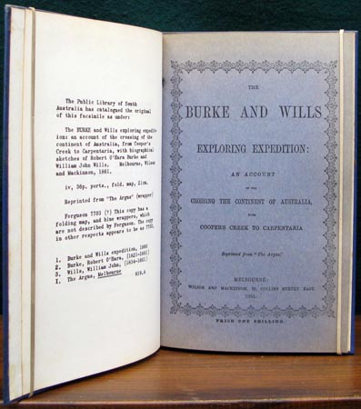 Burke and Wills - Exploring Expedition - An Account - Title Page