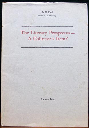 Literary Prospectus - A Collectors Item - A. R. McEvery