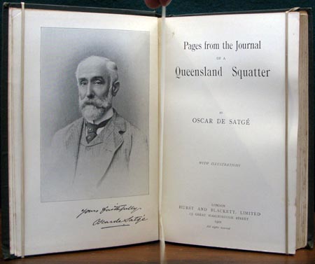 Pages From The Journal of a Queensland Squatter - Oscar De Satge - Title Page