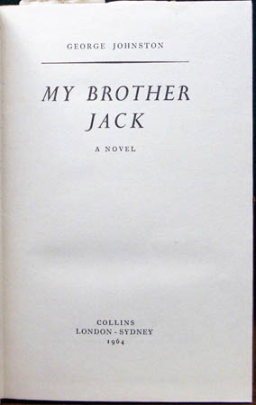 My Brother Jack - George Johnston - Title Page