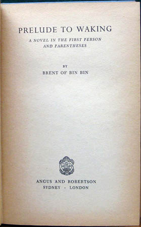 Prelude To Waking - Brent of Bin Bin - Title Page