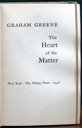 Heart of the Matter - Graham Greeene - Title Page