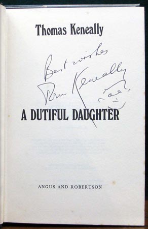 A Dutiful Daughter - Thomas Keneally - Signature