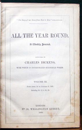 All The Year Round - Chales Dickens - Title Page