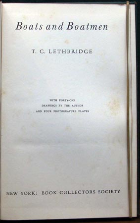 Boats & Boatmen - T. C. Lethbridge - Title Page