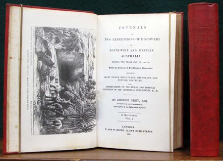 Journals of Two Expeditions of Discovery in North-West & Western Australia Set - George Grey - Title Page & Spine