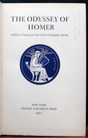 Odyssey of Homer - Title Page