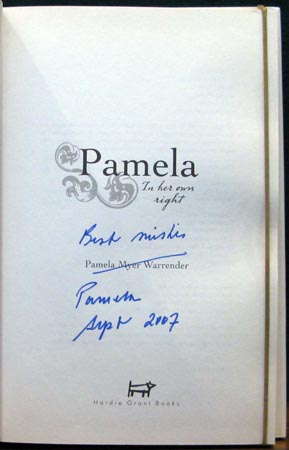 Pamela - In Her Own Right - Pamela Myer Warrender - Signature