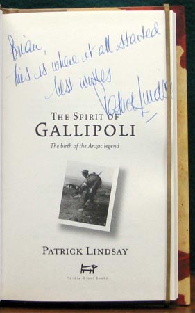 Spirit of Gallipoli - Patrick Lindsay - Signature