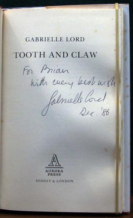 Tooth & Claw - Gabrielle Lord - Signature