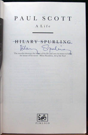 Paul Scott - A Life - Hilary Spurling - Signature