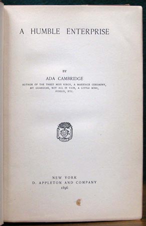 A Humble Enterprise - Ada Cambridge - Title Page