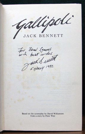 Gallipoli - Jack Bennett - Signature