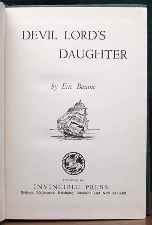 Davil Lord's Daughter - Eric Baume - Title Page