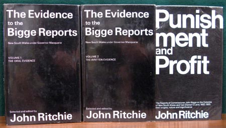 Evidence to the Bigge Reports - John Ritchie - Set - Covers
