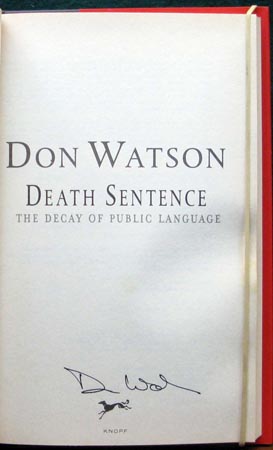 Death Sentence - Don Watson - Signature