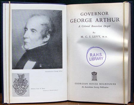 Governor George Arthur - Levy - Title Page