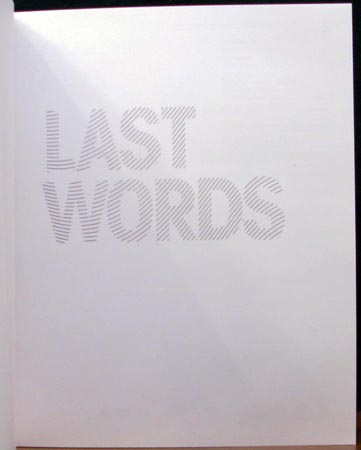 Last Words - Title Page